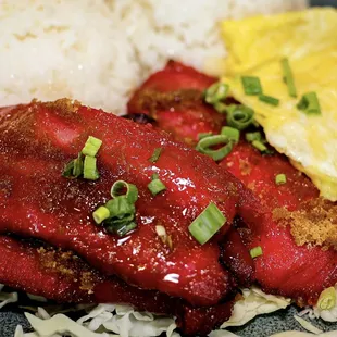 a close up of a plate of food