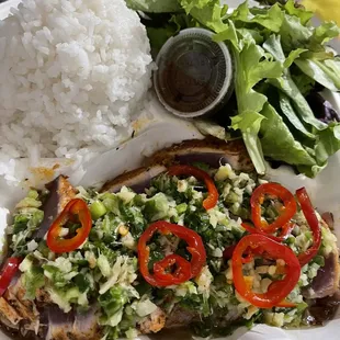 Blackened ahi sashimi with ginger sauce (daily special)