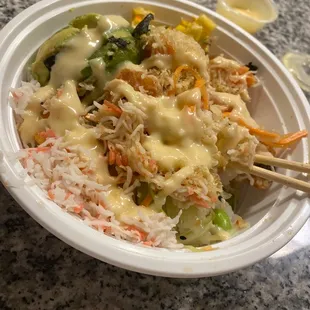 Salmon and Kani Create Your Own Poke Bowl with 2 Proteins