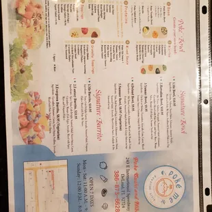 the menu