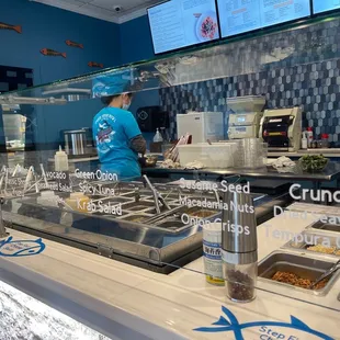 a woman preparing food