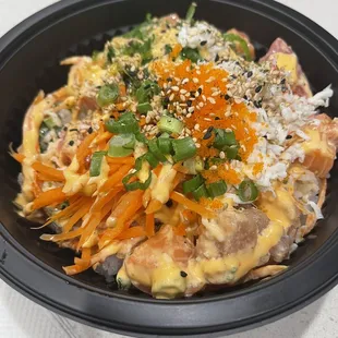 a bowl of food on a table