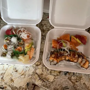 yummy rolls: jessica roll,rainbow roll,philadelphia roll, oh honey roll