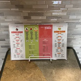 Dining menu