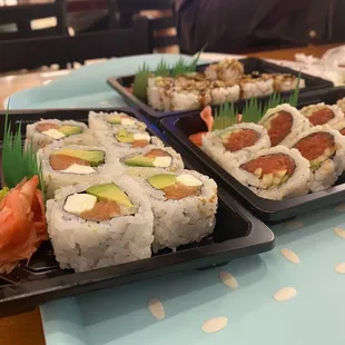 Tuna Roll, Philadelphia Roll &amp; Eel Roll