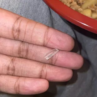 Sad to find glass or plastic in my bowl  I was enjoying but didn&apos;t get to finish because I was afraid to find more glass