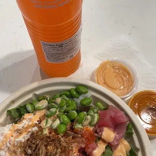 Spicy tuna spicy salmon and tuna