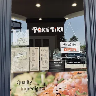 the front window of poke tiki