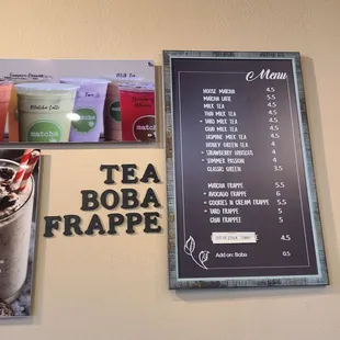Boba menu