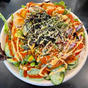 3 item Poke Bowl... MASSIVE &amp; delicious !!
