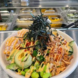 Medium, 3 Proteins Bowl, so yummy!!