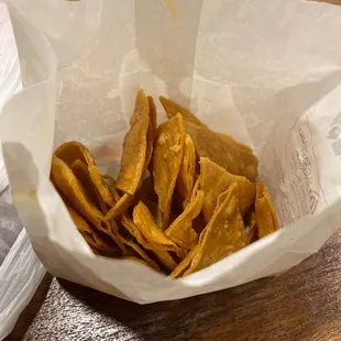 bag half full of chips