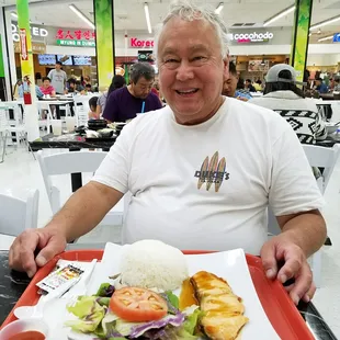 Jimmy and his Salmon dinner.