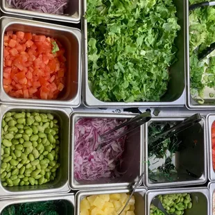 Toppings for the Chicken and Salmon Signature Bowl