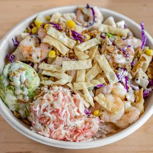 a bowl of food on a table