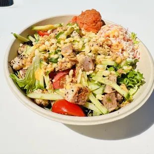 a bowl of food on a table