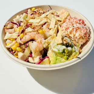 a bowl of food on a table