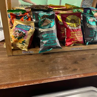 a variety of snacks on display