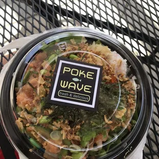 a bowl of food on a table
