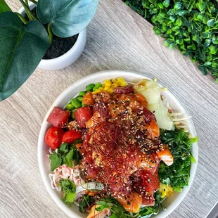 Tuna, Salmon and Sweet &amp; Spicy Ground Tuna bowl