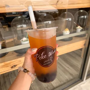 Passion Fruit Black and Green Tea w/ tapioca