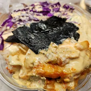 a bowl of food
