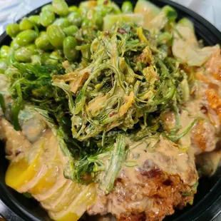 a bowl of food