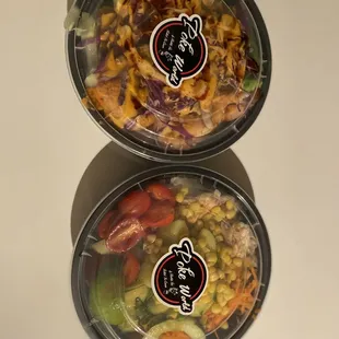 two bowls of food