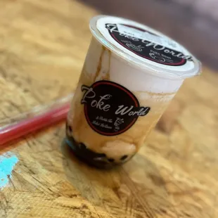 Brown sugar milk tea with tapioca