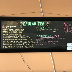 Boba menu 1/2 3/9/2021