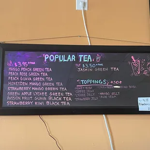 fruit tea options!