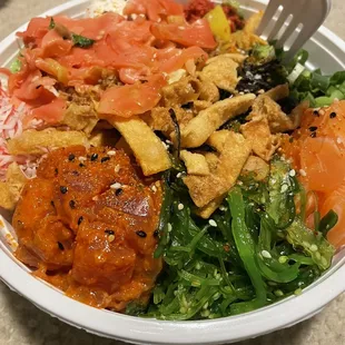 Regular Bowl Spicy Tuna and Salmon