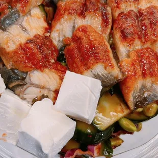 Unagi Poke Bowl with cream cheese add on
