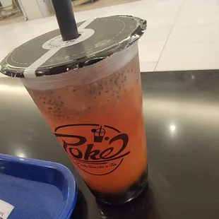 Galaxy mango flavored Boba tea