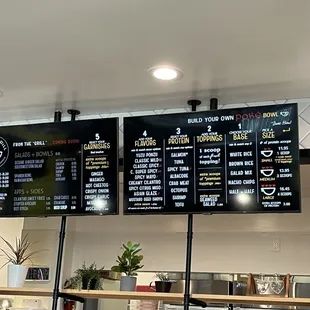 menus on the wall