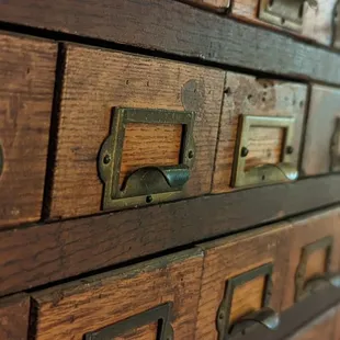 a close up of a drawer of drawers