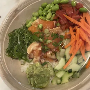 Salmon and octopus bowl