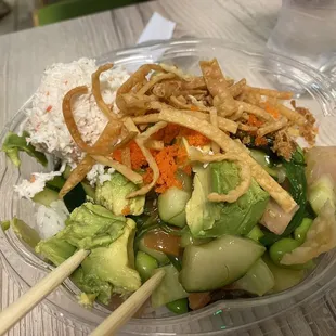 Daughter basically created a California roll in a bowl.