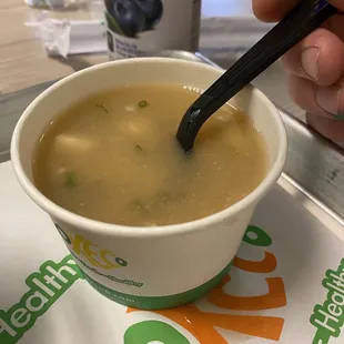 Miso soup.  It&apos;s was just okay.
