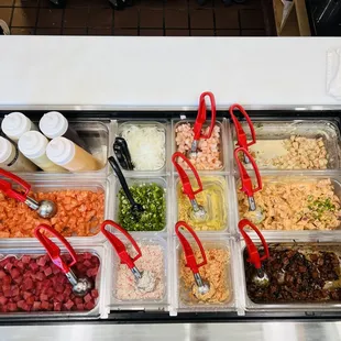 a variety of food items