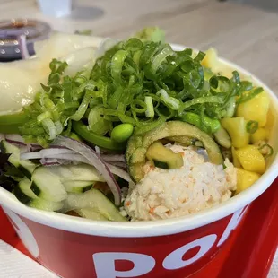 a bowl of food on a table