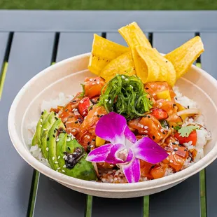 a bowl of food on a table