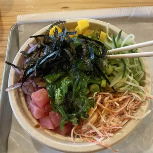 Hawaiian Sunset Bowl. First time here but very tasty. Won't be the last time.