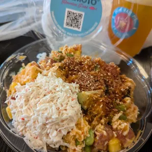 Tuna and lobster poke bowl