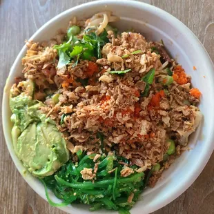 a bowl of rice and vegetables