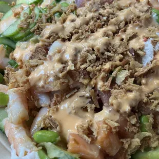 3 protein with crab salad
