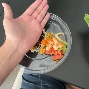 Protein amount pulled out and laid flat.