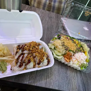 Crunch roll and bowl