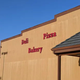 Deli, pizza, and bakery from outside