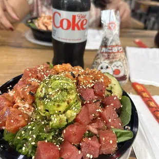 Delicious 3 Scoops Make your Own Poke Bowl.